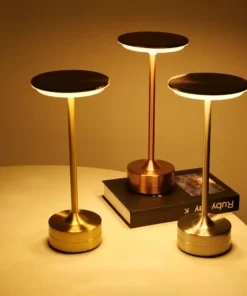LED Desktop Lamp USB Touch Dimming Metal Recharge Night Light For Coffee Bar Restaurant Bedside Reading Decoration Table Lamps