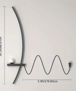 Alternative view of 2pcs Modern Adjustable LED Wall Sconce, 31.5" Arched Metal Bedside Lamp, 3000K Warm Glow, Indoor Use for Bedroom