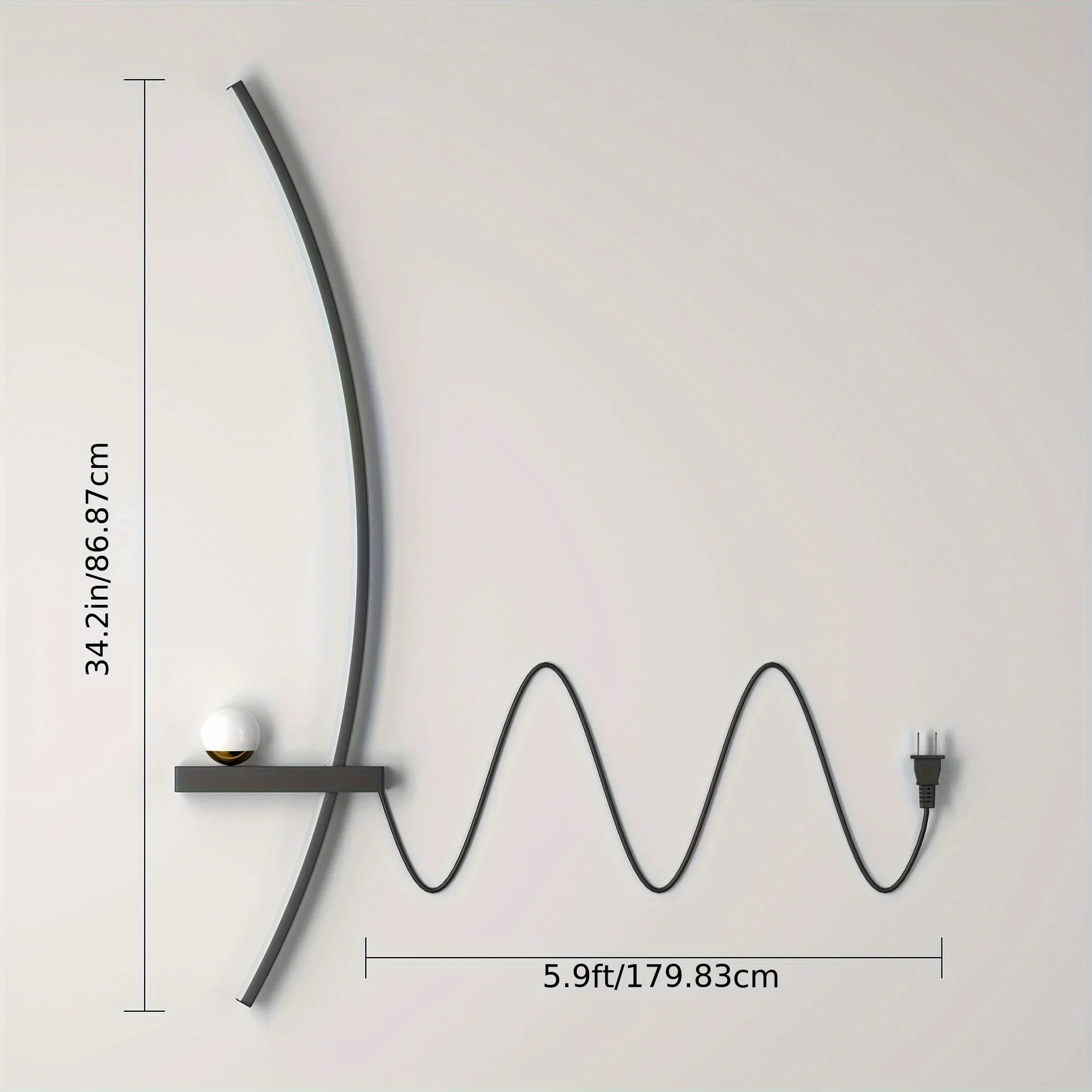 2pcs Modern Adjustable LED Wall Sconce, 31.5" Arched Metal Bedside Lamp, 3000K Warm Glow, Indoor Use for Bedroom - Image 2